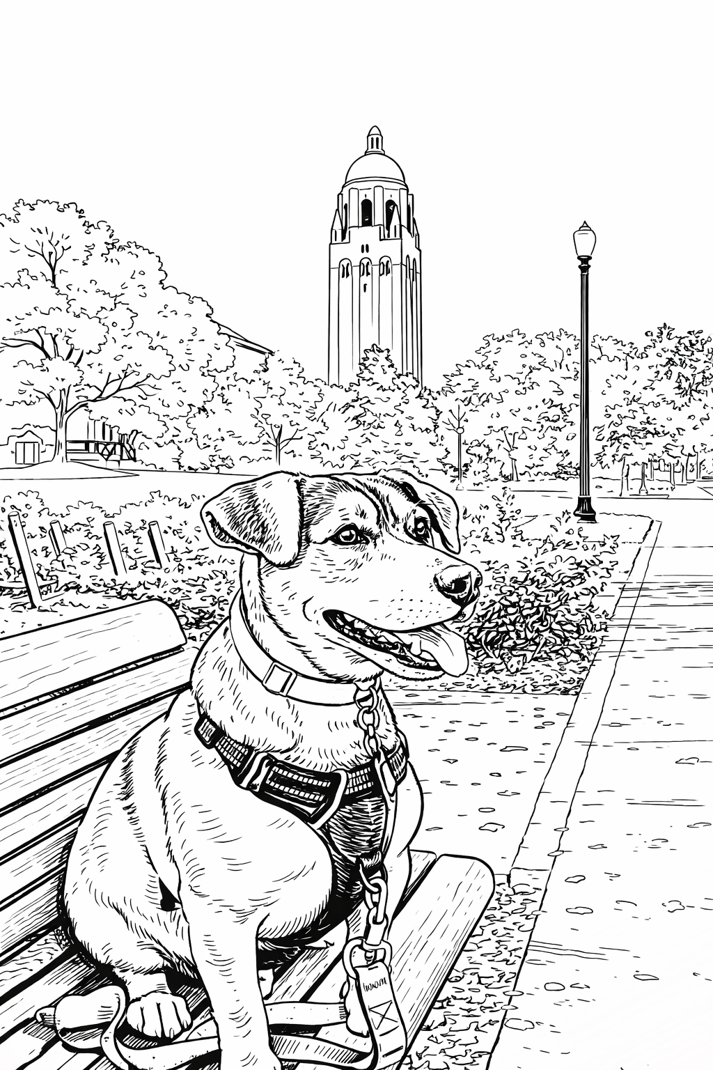 Custom pet coloring page line art